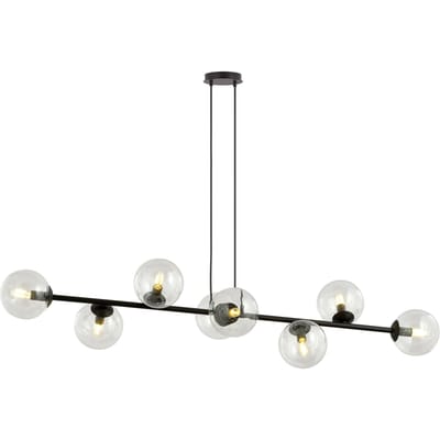 Zwarte hanglamp eettafel Valentino 8-lichts | NADUVI Collection