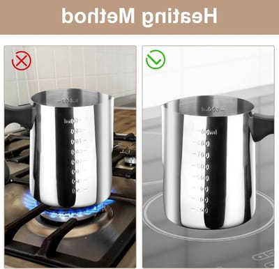 900 ml wax melt pot met metalen lepel, hittebestendige handgreep, ideaal voor kaarsen maken en smelten van wax