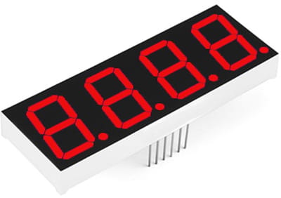 7 Segment 4 digits LED display Rood CC 0.56 inch