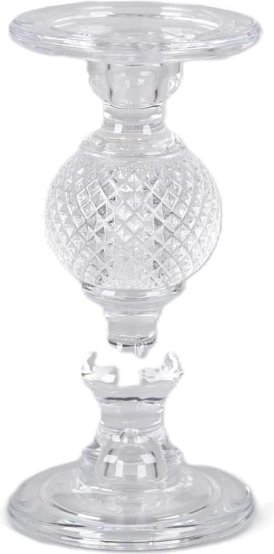 Rasteli Kaarsenhouder-Kandelaar voor tafelkaars Glas D 11,5 cm H 23,5 cm
