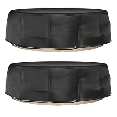 vidaXL - Tuinmeubelhoezen - voor - loungebed - 2 - st - 10 - oogjes - rond - Ø236x67 - cm
