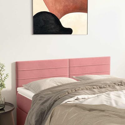 vidaXL - Hoofdborden - 144x5x78/88 - cm - fluweel - roze