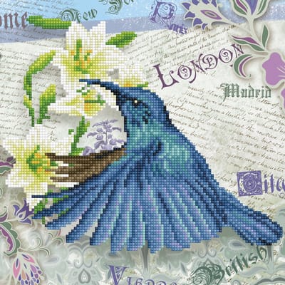 Diamond Painting Volwassenen - Ronde Steentjes - Volledig Pakket - Hobby - Diamond Dotz® - DD5.053 - Dieren - Kolibrie 30 x 30cm
