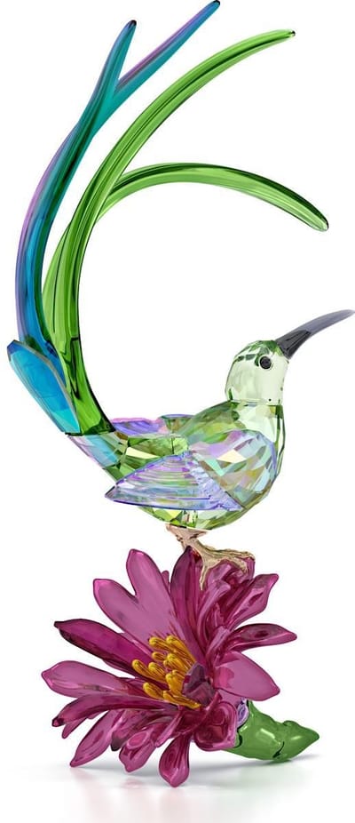 Swarovski beeldje Idyllia Suikervogel en Cactusbloem 5675166 | meerkleurig kristal decoratie voor interieur, cadeau voor verzamelaars