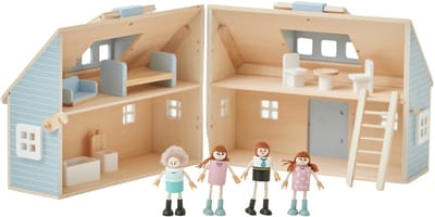 Teamson Kids Houten Poppenhuis voor Minipop - Huisje - Omvat Accessoires