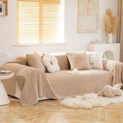 Anti-kattenkrab Bankhoes Doek Ins Stijl Bankhanddoek Winter Pluche Bankhoes Volledige Hoes Universele Bankdeken Volledige Hoes 180*150cm