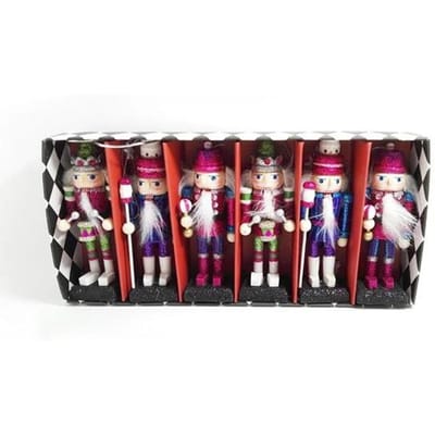 6 stuks/partij Hardcover Beweegbare Pop Marionetten 12cm Notenkraker Marionetten Kunnen Actief Zijn Glanzende Heldere Marionet Kerstcadeau Ht018 gray