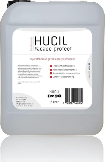 Hucil - Gevelimpregneer middel -  buitenmuur impregneer waterdicht - gevel impregneermiddel -  steen en beton -5 liter