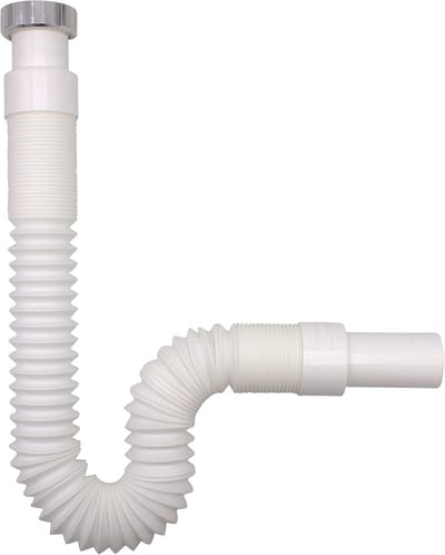flexibele afvoerslang 13972, 1 1/4 inch x 32 mm, sifon/geurvanger voor wastafels, uittrekbaar van 320-880 mm