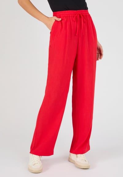 Damart - Broek crêpe pull-on - Dames - Rood - 38