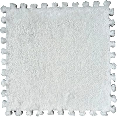 Jojoy - 10 Stuks Tapijttegels - Speelmat - Kruipmat - Tapijt Tegels - Vloermat - Vloerbedekking - Pluche - Wit - 30x30CM - FLUFFTILE