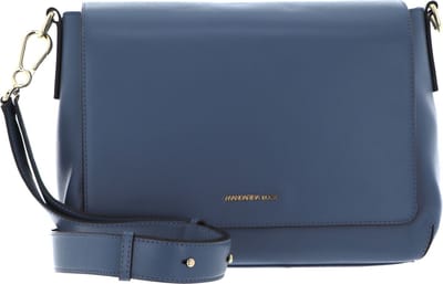 MANDARINA DUCK Leren Schoudertas Luna Shoulder Bag With Flap Waterfall Grijs