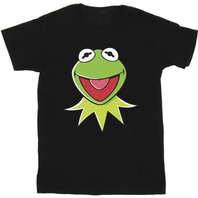 Disney Heren Muppets Kermit Hoofd T-Shirt (Zwart)