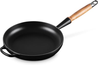 Gietijzeren koekenpan met houten handvat 26 cm - Duurzaam en veelzijdig