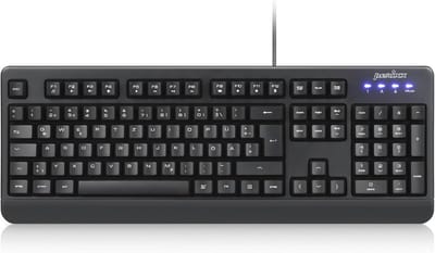 Waterproof Wasbare Toetsenbord met NumPad - IP65, QWERTZ Indeling - Zwart