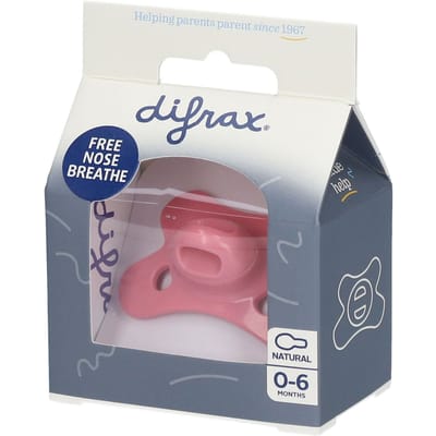 Difrax Fopspeen - Natural - 0/6 maanden - Siliconen - Raspberry - 1 stuk