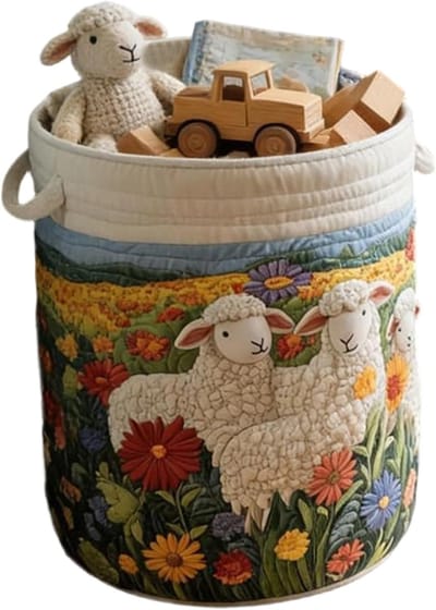 Wasmand Boho - Opvouwbare mand - Ruimte organiseren - Gewatteerd ontwerp - 71 x 50 cm - Meerkleurig