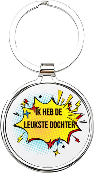 Akyol - Ik heb de leukste dochter Sleutelhanger - dochter - De liefste dochter - Dochter sleutelhanger - kind sleutelhanger - Sleutelhanger dochter - Familie sleutelhanger - cadeautje - Dochter cadeau - girl - de liefste dochter - 4 x 7,5 CM