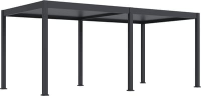 Orion Deluxe elektrische overkapping met LED - 300 x 600 cm - antraciet - Elektrisch lamellen dak en Luxe uitstraling - Volledig Aluminium terrasoverkapping met LED verlichting - Perfect te gebruiken als Tuinprieel / Carport / Veranda / Pergola