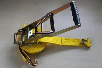 Spanbanden met Ratel - Sjorbanden Bevestigingsbanden - Lading Zekeren - Lange Hendelratel - 8 meter 50mm - Blauw