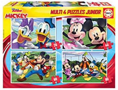 EDUCA - 4 puzzels - 20 tot 80 stuks - MICKEY AND FRIENDS