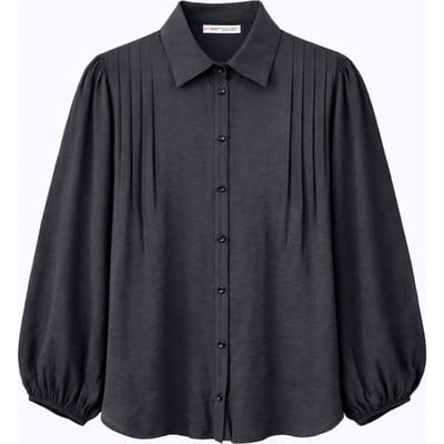 Gelaagde Ribbels Lange Mouwen Knopen Shirt