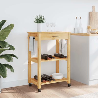 vidaXL - Keukentrolley - MONZA - 60x40x88,5 - cm - massief - grenenhout
