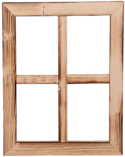 UNUS® Houten raam decoratief venster gevlamd 35x27x1,5 cm rustieke wanddecoratie