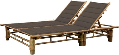 Ligbed 2-persoons - Loungeset buiten - Ontspannen in tuin - Verstelbare rugleuningen - 3763 kg - Taupe