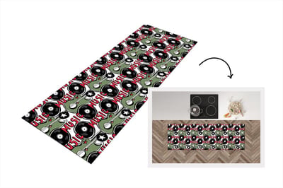 Keukenloper - Loper keuken - Patronen - Muziek - Vinyl - 150x50 cm - Keukenloper vinyl