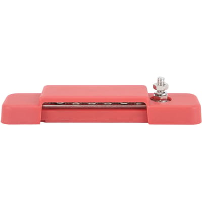 Kit Bloc de Distribution d'Alimentation à 12 Bornes Bloc de Distribution d'Alimentation Barre Bus avec Couvercle pour Voiture Bateau Rouge red