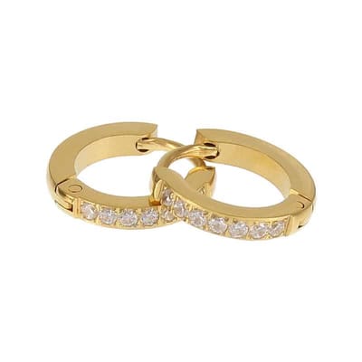 Kalli edelstalen Oorbel crystal 1868 Goud 13mm