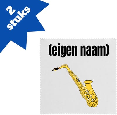 Akyol - saxofoon met eigen naam brillendoekjes - Saxofoon - muziek liefhebbers - iemand die houdt van saxofoons - verjaardag - cadeau - kado - geschenk - 17,8 bij 17,8 cm - 2 stuks