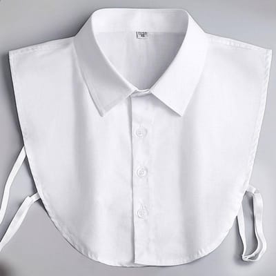 Klassieke Faux Valse Kraag Halve Shirts Afneembare Dickey Kraag Blouse Halve Shirts Afneembare Nepkragen voor Dames white