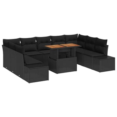 vidaXL - Tuinbank - Set - 10 - st - Zwart - en - Bruin