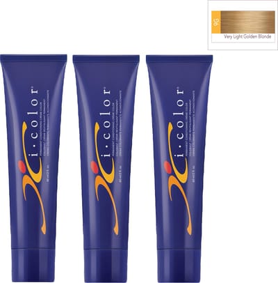 ISO i color Permanent Conditioning Crème Color 60ml 9G Very Light Golden Blonde x 3 tubes
