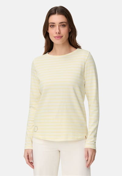camel active Lange mouwen T-shirt van puur katoen - Maat womenswear-XXS - Citroengeel