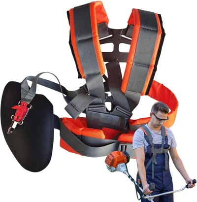 Dubbele Schouderriem - Trimmer Harnas - Tuinonderhoud Vereenvoudigen - Ergonomisch Gewicht Verdelen - 32x28x5cm - Zwart