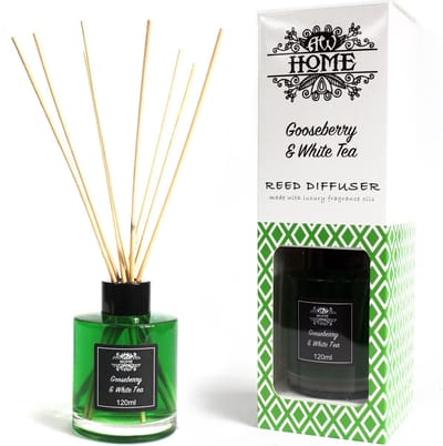 AW Geurstokjes - Witte Thee & Kruisbes - 120ml - Aromatische Riet Diffuser - Aromatherapie