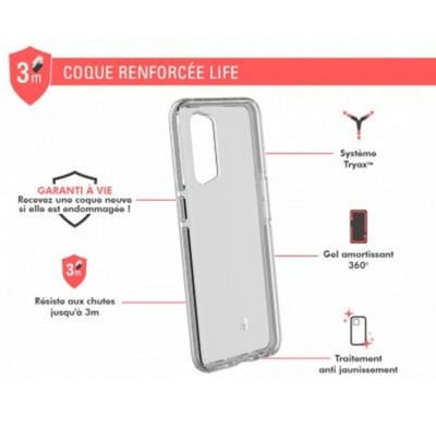 Force Case, Hoesje geschikt voor Oppo Find X2 Lite - LIFE Versterkt, Transparant