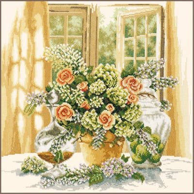 Lanarte Borduurpakket - Borduurset - Borduurpakket volwassenen - Telpakket kit - 40 x 40cm - Zonnige ochtend - PN-0008017