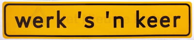 werk 's 'n keer - autosticker - Reflecterend - maat S - 200x40mm