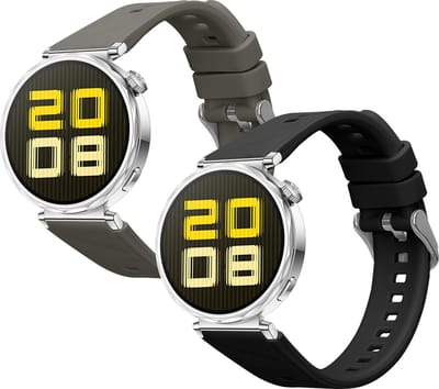 kwmobile 2x horlogebandjes geschikt voor Huawei Watch GT5 41mm / GT5 Pro 42mm / Watch GT4 41mm bandje - Smartwatch bandjes van TPU - Activity tracker horloge band in zwart / grijs