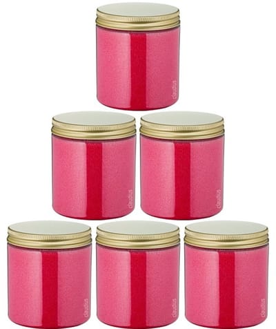 Scrubzout Fruity melon - 300 gram - Pot met gouden deksel - set van 6 stuks - Hydraterende Lichaamsscrub