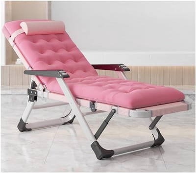 Opvouwbare ligstoel - Camping bed - Buiten ontspannen - 5-niveaus verstelbaar - 200kg draagvermogen - Geel