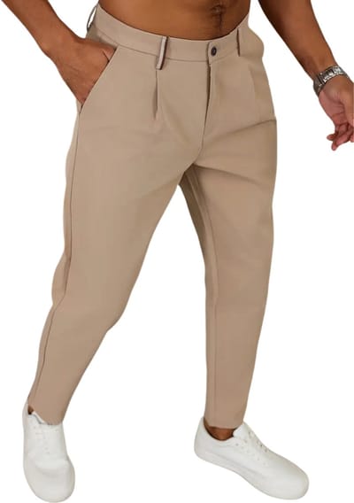 Bovista Pantalon Heren - Chino - Golfbroek - Nette Broek - Elastische Tailleband - Volwassenen - Beige - S