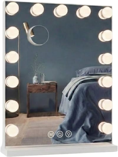 Bayt Hollywood Spiegel met verlichting - Make Up Spiegel met Verlichting - Spiegel Met Verlichting - Dimbaar - 10x Vergroting - 60x43cm - Wit
