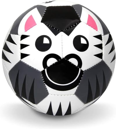 Peuter Voetbal - Kindervoetbal Bal - Binnen Buiten Spelen - Extra Zacht Ontwerp - 5.75 Inch Diameter - Vrolijk Zebra