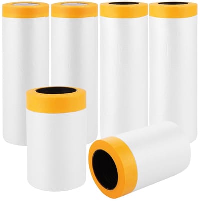 6 Rollen Beschermfolie met Lijm, Transparante PE Film voor Schilderen, Stofbescherming en Auto Schilderwerk, Verkrijgbaar in 55 cm x 16 m, 150 cm x 16 m en 280 cm x 20 m