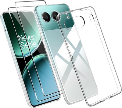 Exobox Geschikt voor Oneplus Nord 4 - Back Cover Hoesje - 2 Screenprotector - Transparant